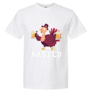 Funny Cute Thanksgiving Time To Get Basted Turkey Gift Garment-Dyed Heavyweight T-Shirt