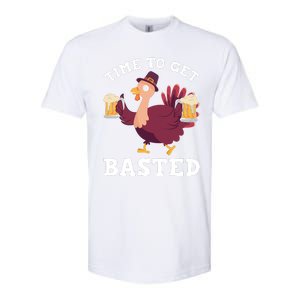 Funny Cute Thanksgiving Time To Get Basted Turkey Gift Softstyle CVC T-Shirt