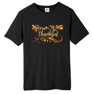 Funny Cute Thankful Thanksgiving Fall Autumn Leaves Tall Fusion ChromaSoft Performance T-Shirt