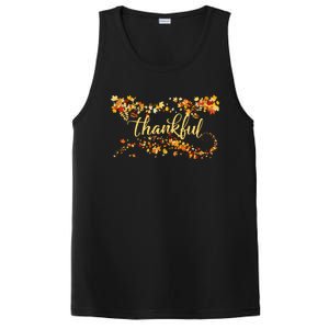 Funny Cute Thankful Thanksgiving Fall Autumn Leaves PosiCharge Competitor Tank