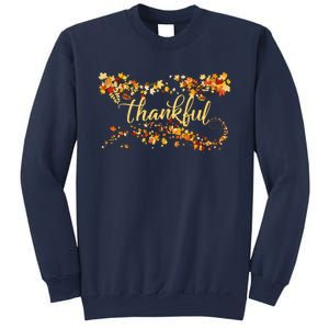 Funny Cute Thankful Thanksgiving Fall Autumn Leaves Sweatshirt