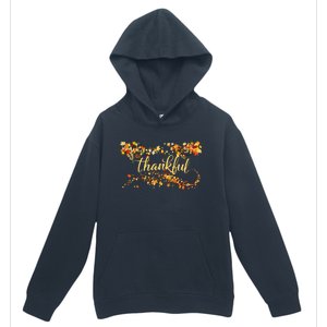 Funny Cute Thankful Thanksgiving Fall Autumn Leaves Urban Pullover Hoodie