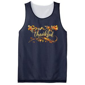 Funny Cute Thankful Thanksgiving Fall Autumn Leaves Mesh Reversible Basketball Jersey Tank