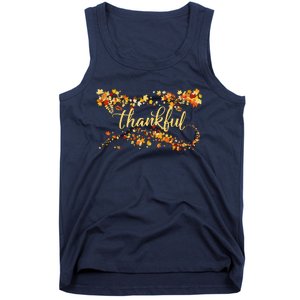 Funny Cute Thankful Thanksgiving Fall Autumn Leaves Tank Top