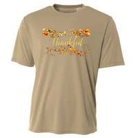 Funny Cute Thankful Thanksgiving Fall Autumn Leaves Cooling Performance Crew T-Shirt