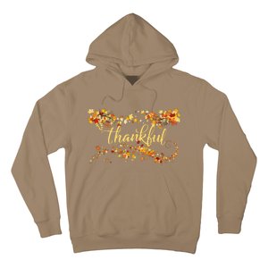 Funny Cute Thankful Thanksgiving Fall Autumn Leaves Hoodie