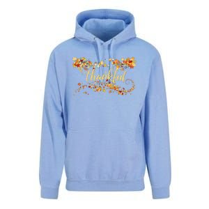 Funny Cute Thankful Thanksgiving Fall Autumn Leaves Unisex Surf Hoodie