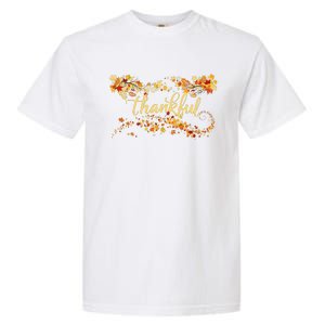 Funny Cute Thankful Thanksgiving Fall Autumn Leaves Garment-Dyed Heavyweight T-Shirt