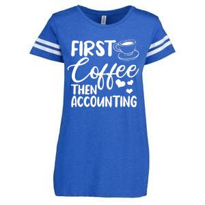 First Coffee Then Accounting Registered Qualified Accountant Enza Ladies Jersey Football T-Shirt