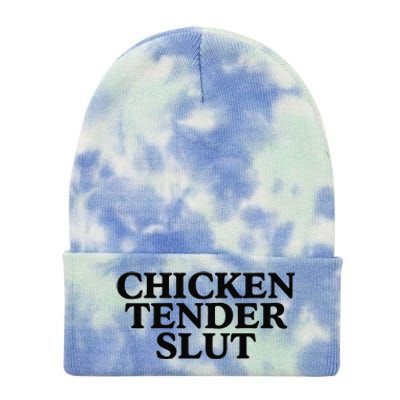 Funny Chicken Tender Slut Trendy Sayings Chicken Nugget Lover Chicken Lover Gi Tie Dye 12in Knit Beanie