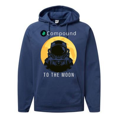 Funny Compound To The Moon Crypto Merch Compound Crypto Is My Retirement Performance Fleece Hoodie