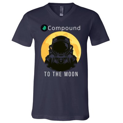 Funny Compound To The Moon Crypto Merch Compound Crypto Is My Retirement V-Neck T-Shirt