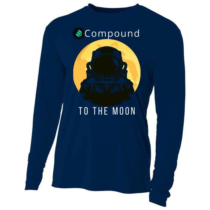 Funny Compound To The Moon Crypto Merch Compound Crypto Is My Retirement Cooling Performance Long Sleeve Crew