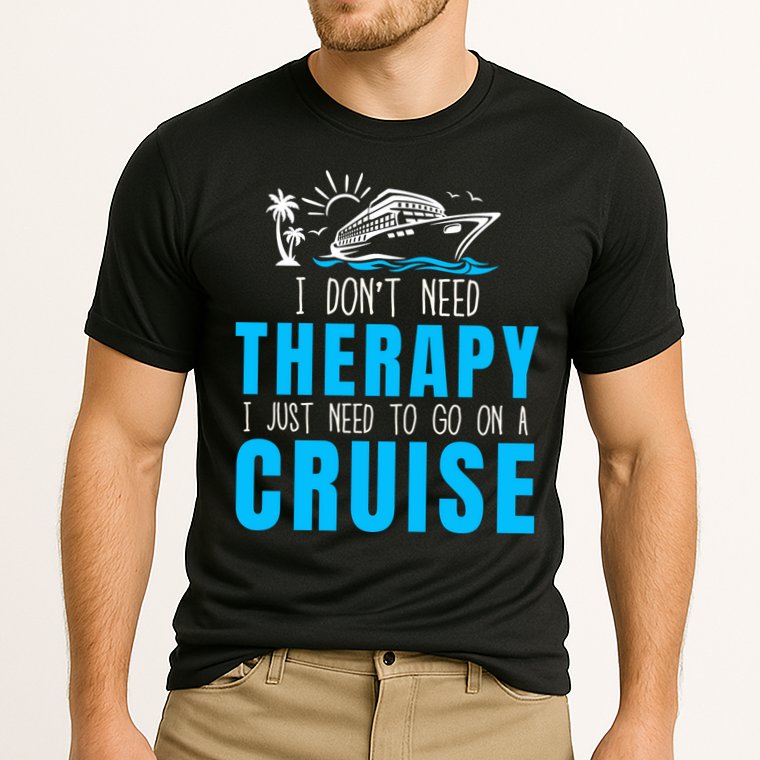 Funny Cruise Therapy Cruise Squad Family Cruise Vacation Cruise Ship Cruising Cooling Performance Crew T-Shirt