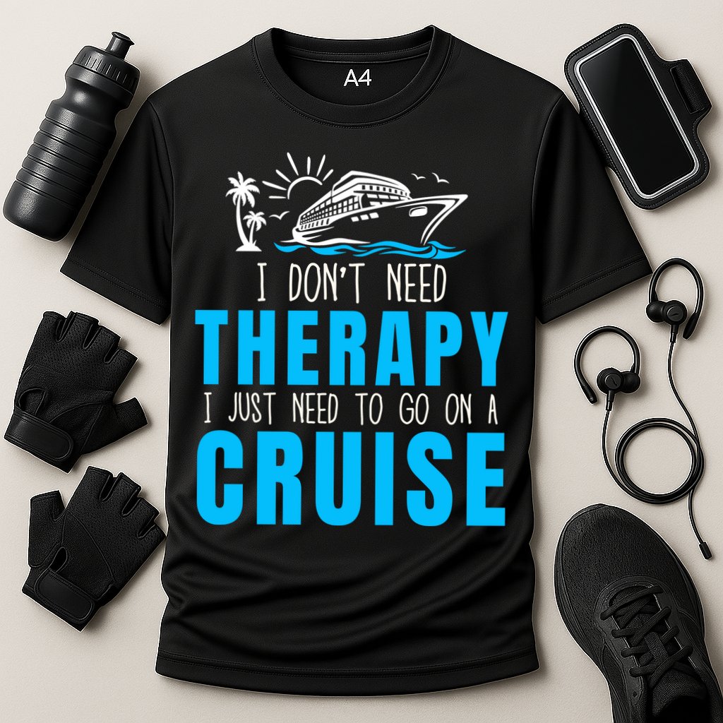 Funny Cruise Therapy Cruise Squad Family Cruise Vacation Cruise Ship Cruising Cooling Performance Crew T-Shirt