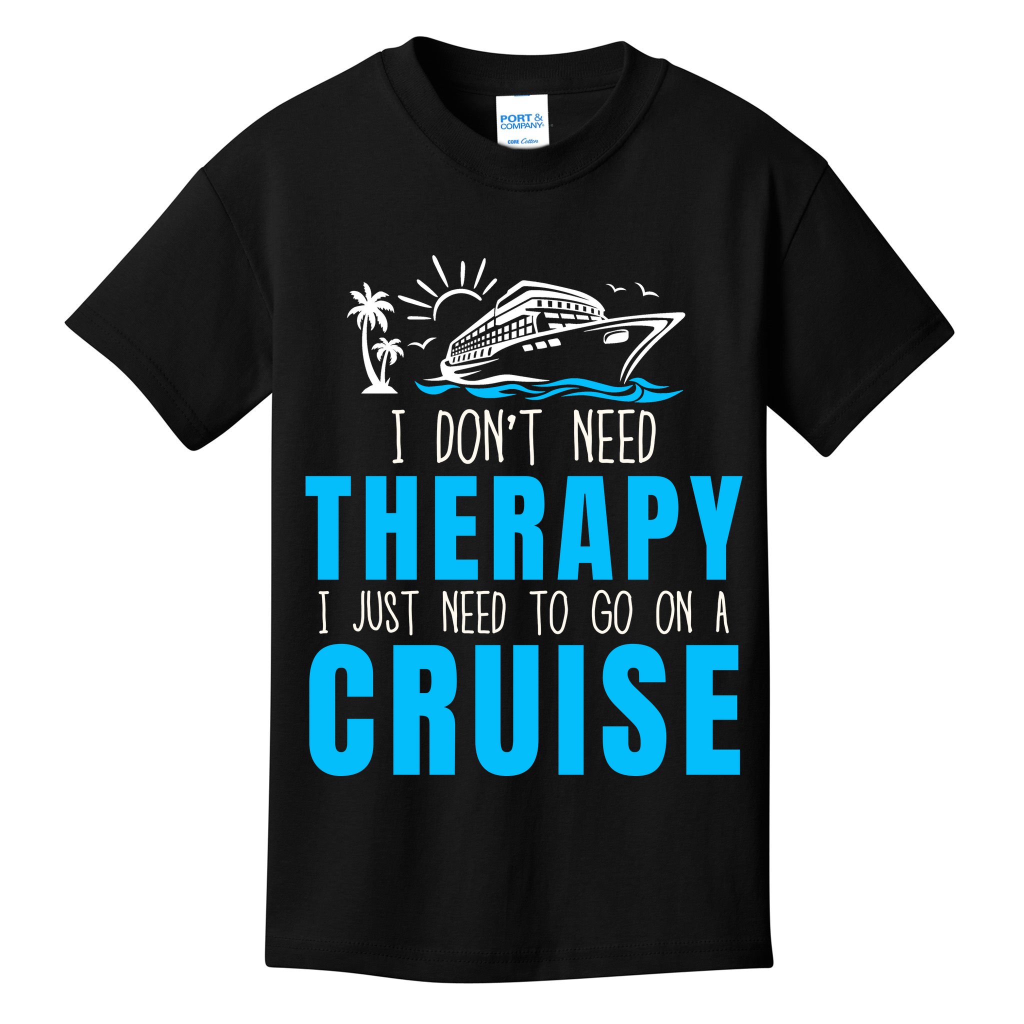 Funny Cruise Therapy Cruise Squad Family Cruise Vacation Cruise Ship Cruising Kids T-Shirt