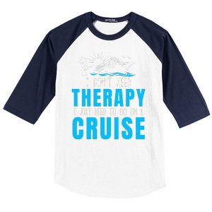 Funny Cruise Therapy Cruise Squad Family Cruise Vacation Cruise Ship Cruising Baseball Sleeve Shirt