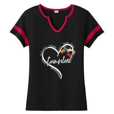 Funny Counselor Tops Back To School Ladies Halftime Notch Neck Tee