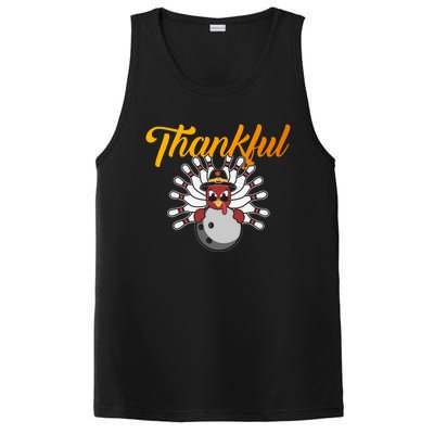 Funny Cute Thankful Turkey Bowling Face, Thankful Grateful Blessed Autumn Fall 2 PosiCharge Competitor Tank