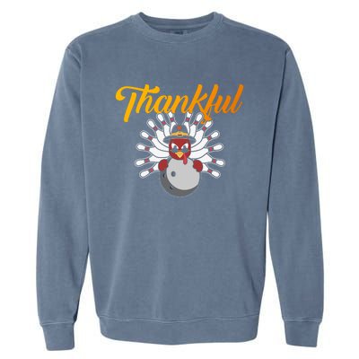 Funny Cute Thankful Turkey Bowling Face, Thankful Grateful Blessed Autumn Fall 2 Garment-Dyed Sweatshirt