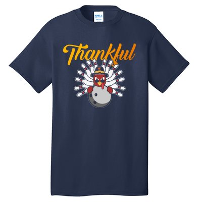 Funny Cute Thankful Turkey Bowling Face, Thankful Grateful Blessed Autumn Fall 2 Tall T-Shirt