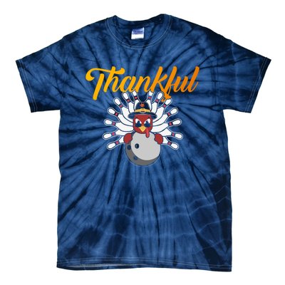 Funny Cute Thankful Turkey Bowling Face, Thankful Grateful Blessed Autumn Fall 2 Tie-Dye T-Shirt