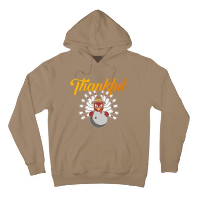 Funny Cute Thankful Turkey Bowling Face, Thankful Grateful Blessed Autumn Fall 2 Hoodie