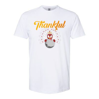 Funny Cute Thankful Turkey Bowling Face, Thankful Grateful Blessed Autumn Fall 2 Softstyle® CVC T-Shirt