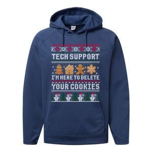 Funny Christmas Tech Supporgreat Gift Computer Programmer Xmas Gift Performance Fleece Hoodie