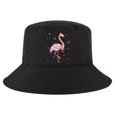 Flamingo Christmas Tree Lights Santa Hat Xmas Gifts Cool Comfort Performance Bucket Hat