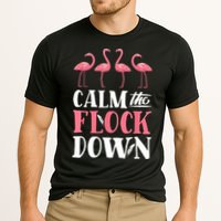 Flamingo Calm The Flock Down Funny Pink Bird Lovers Summer Cooling Performance Crew T-Shirt