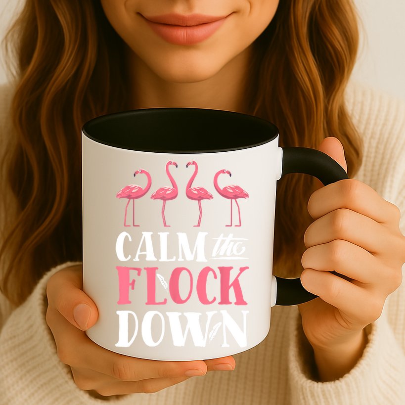 Flamingo Calm The Flock Down Funny Pink Bird Lovers Summer Mug