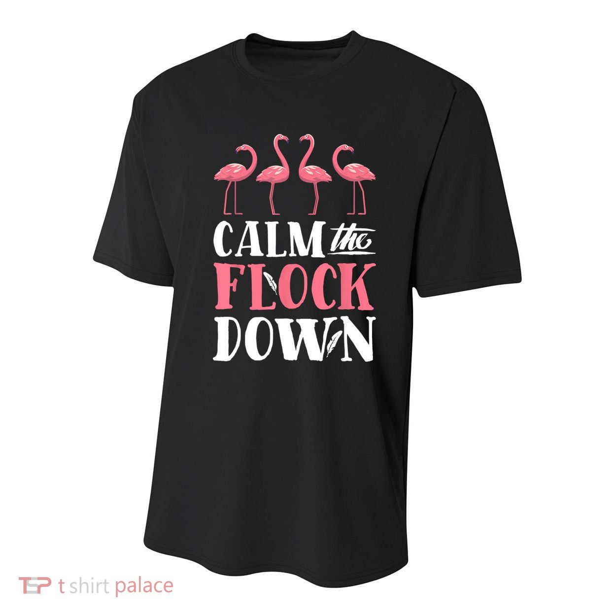 Flamingo Calm The Flock Down Funny Pink Bird Lovers Summer Youth Performance Sprint T-Shirt
