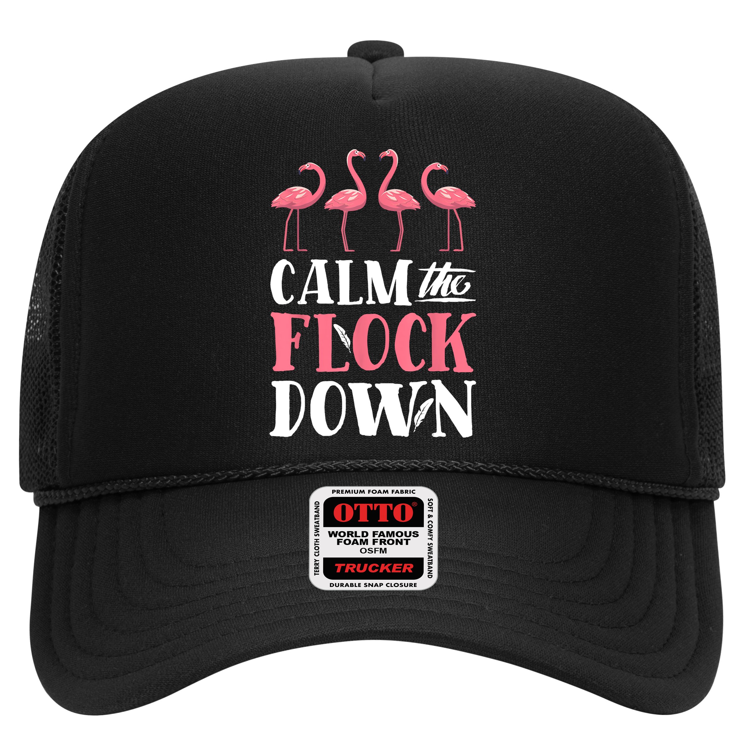 Flamingo Calm The Flock Down Funny Pink Bird Lovers Summer Hat