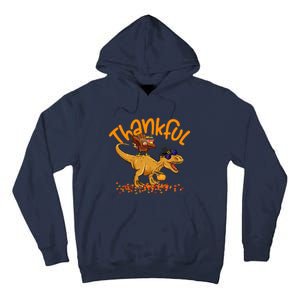 Funny Cute Thankful Turkey Dinosaurs , Happpy Thanksgiving Day Autumn Fall Tall Hoodie