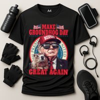 Funny Cool Trump Groundhog Make Groundhog Day Great Again Cooling Performance Crew T-Shirt
