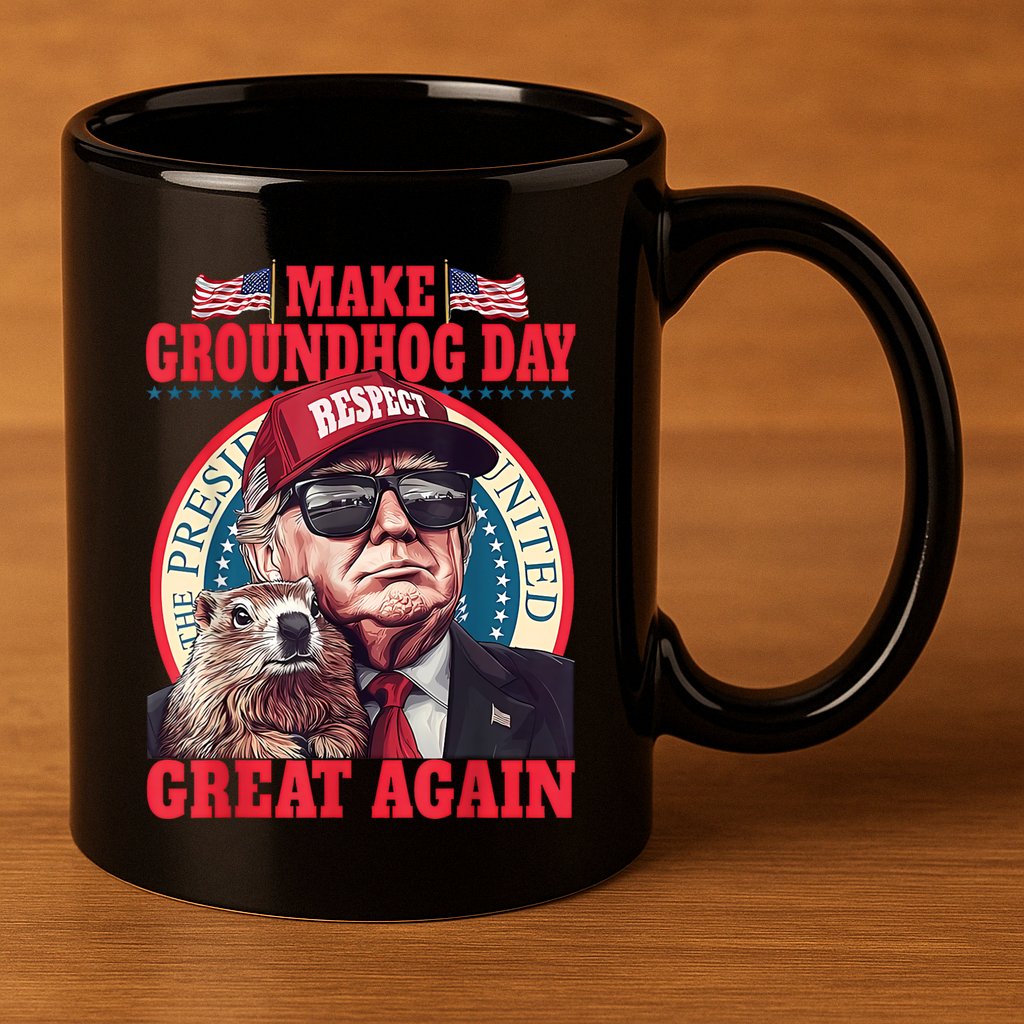 Funny Cool Trump Groundhog Make Groundhog Day Great Again 11oz C Handle Ceramic Mug