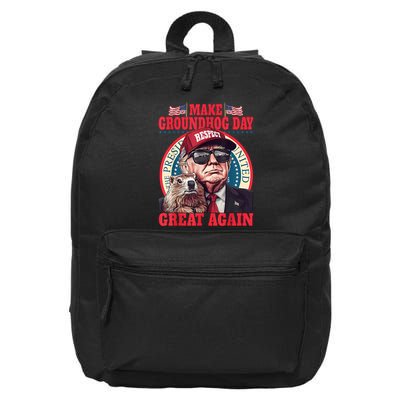 Funny Cool Trump Groundhog Make Groundhog Day Great Again 16 in Basic Backpack