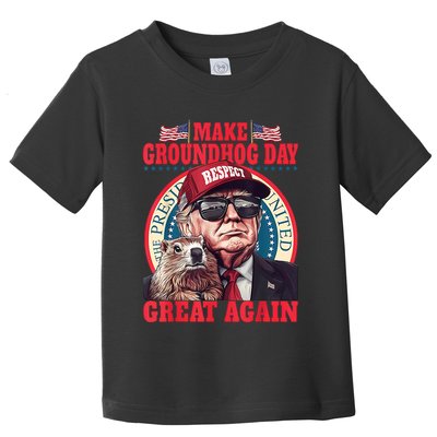 Funny Cool Trump Groundhog Make Groundhog Day Great Again Toddler T-Shirt