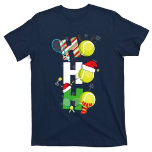 Funny Christmas Tennis Pajamas Player Matching Racket Xmas T-Shirt