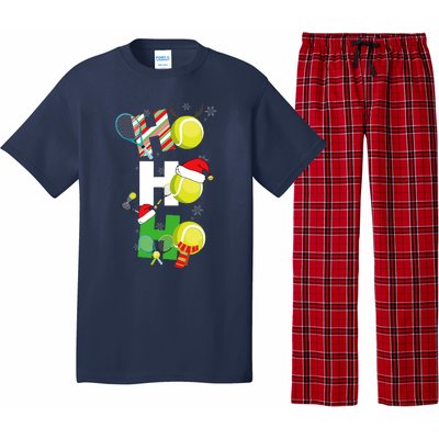 Funny Christmas Tennis Pajamas Player Matching Racket Xmas Pajama Set