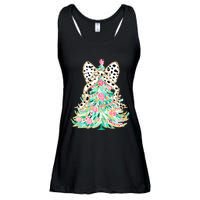 Floral Christmas Tree Leopard Coquette Bow Christmas Tree Sweat Ladies Essential Flowy Tank