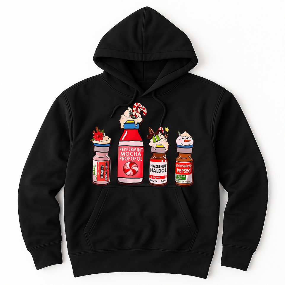 Funny Christmas Tee Crna Pacu ER ED ICU Cricital Care Nurse Hoodie