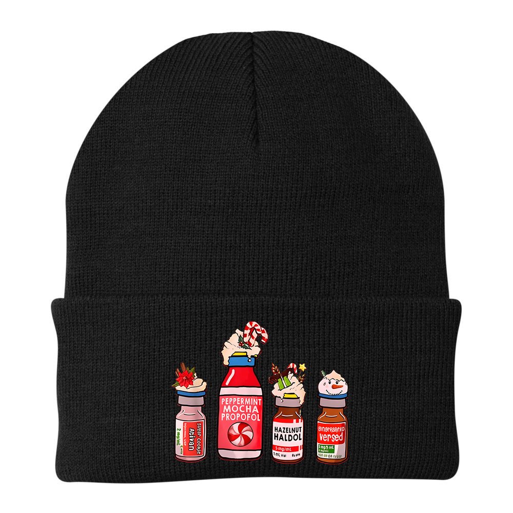 Funny Christmas Tee Crna Pacu ER ED ICU Cricital Care Nurse Beanie