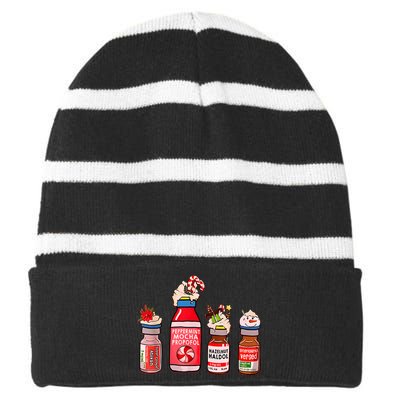 Funny Christmas Tee Crna Pacu ER ED ICU Cricital Care Nurse Striped Beanie with Solid Band