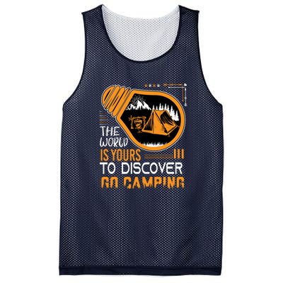 Funny Camp The World Is Yours To Discover Go Camping Gift Mesh Reversible Basketball Jersey Tank