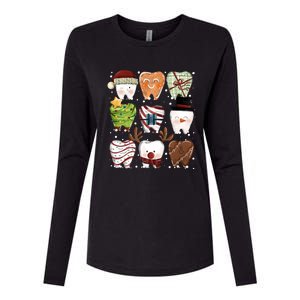 Funny Christmas Teeth Dental Dentist Santa Reindeer Snowman Gingerbread Womens Cotton Relaxed Long Sleeve T-Shirt