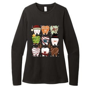 Funny Christmas Teeth Dental Dentist Santa Reindeer Snowman Gingerbread Womens CVC Long Sleeve Shirt