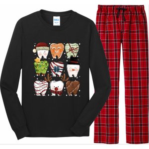 Funny Christmas Teeth Dental Dentist Santa Reindeer Snowman Gingerbread Long Sleeve Pajama Set