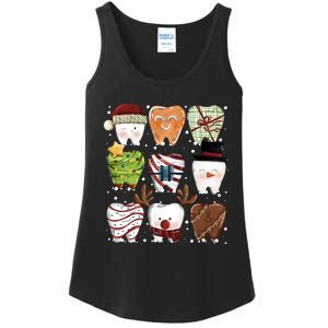 Funny Christmas Teeth Dental Dentist Santa Reindeer Snowman Gingerbread Ladies Essential Tank